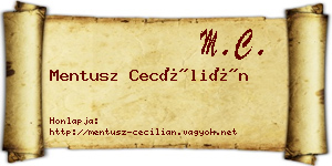 Mentusz Cecílián névjegykártya